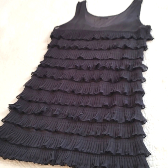 H&M Womens Dark Grey Sleeveless Layered Ruffle Mini Dress/ Size S - Picture 10 of 11